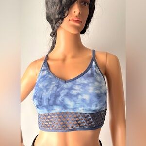 NWT VS PINK ultimate sports bra blue tie dye size M adjustable straps.